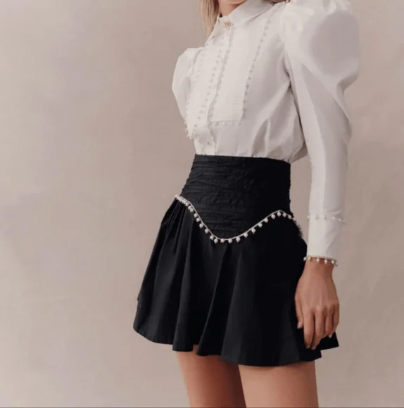 Aje Florence Pearl Trim Miniskirt